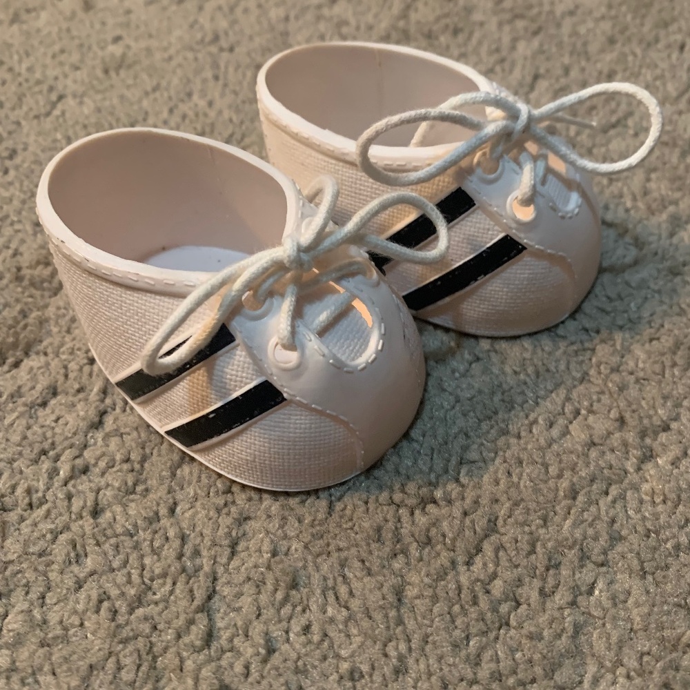 Vintage Cabbage Patch Kids Doll Shoes Black Stripes Taiwan Rare